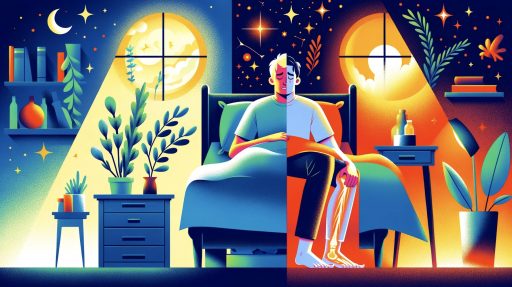 Personne assise, pièce divisée jour et nuit.