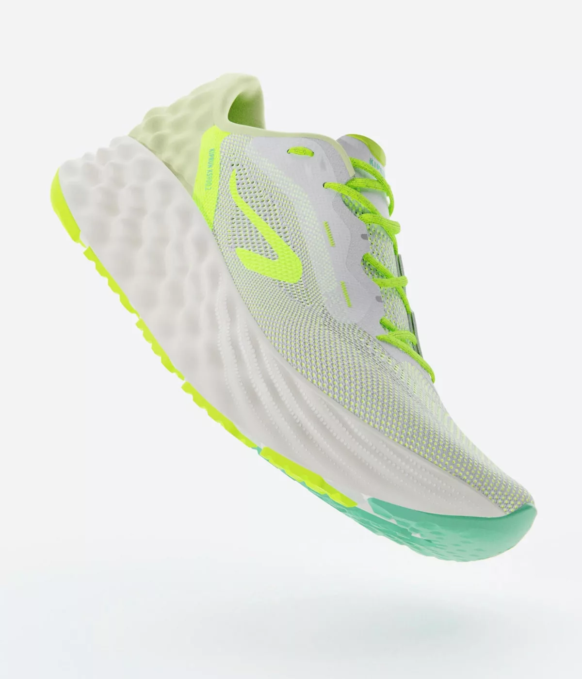 Chaussure de sport grise et vert fluo