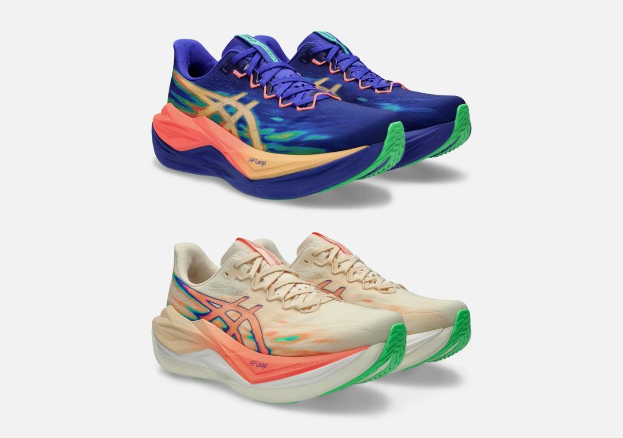 asics superblast 3. Chaussures de course colorées pour hommes.