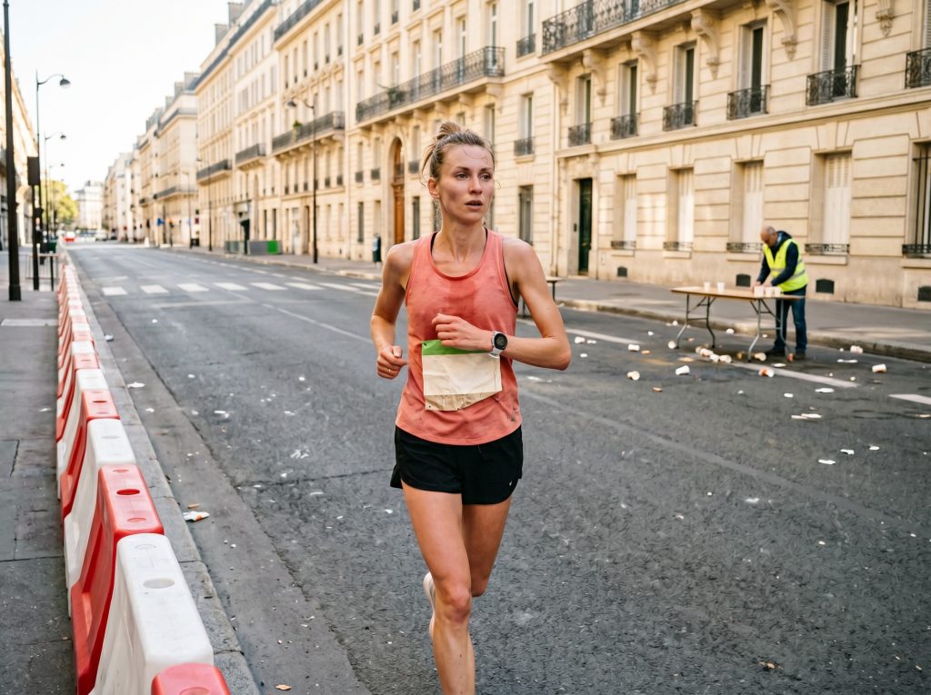 Coureuse lors d’une course urbaine sur route