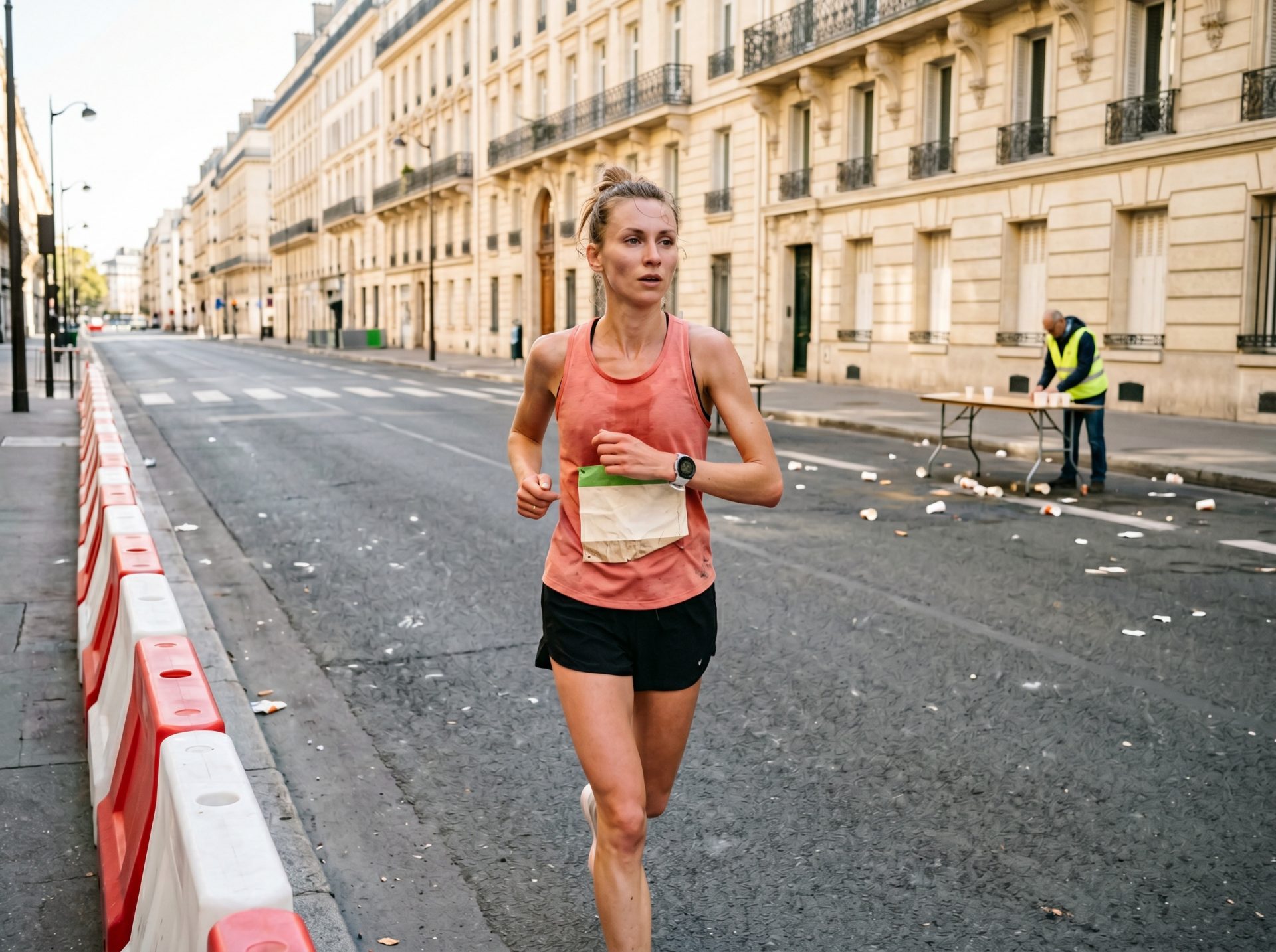 Coureuse lors d’une course urbaine sur route