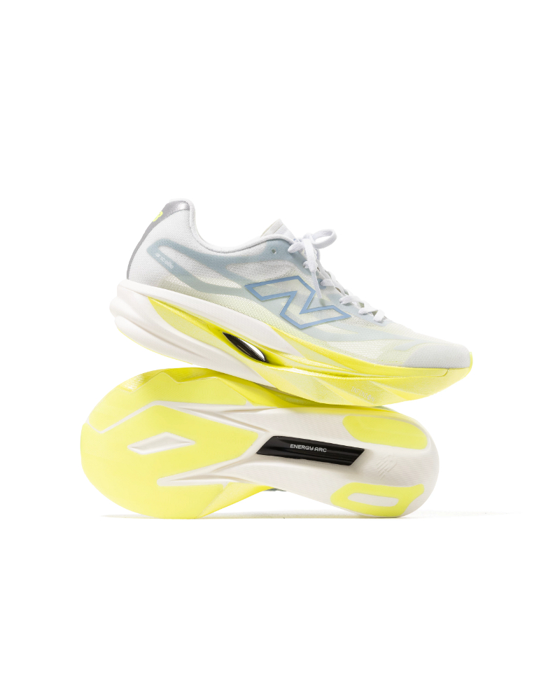 Chaussure de running New Balance blanc jaune fluo