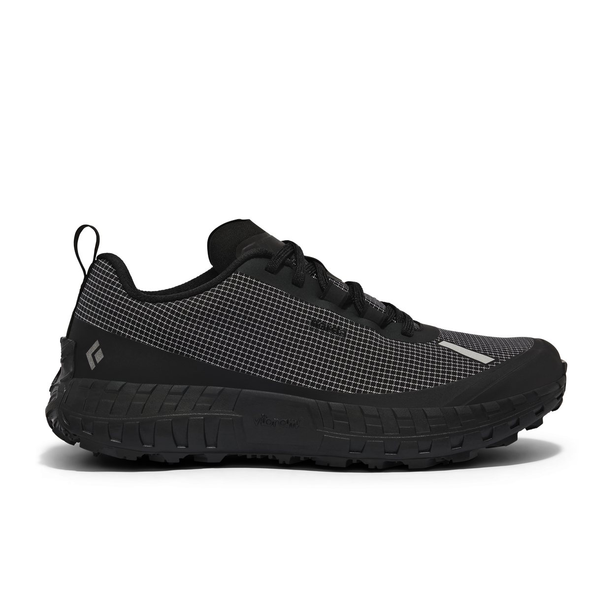 Chaussure de trail norda 000 coloris Obsidian vue de profil