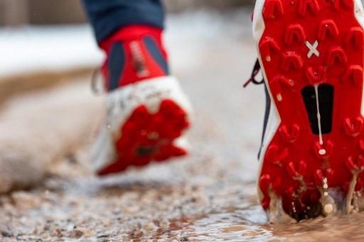 Semelles FriXion White de la La Sportiva Prodigio 2 GTX dans l'eau glacée